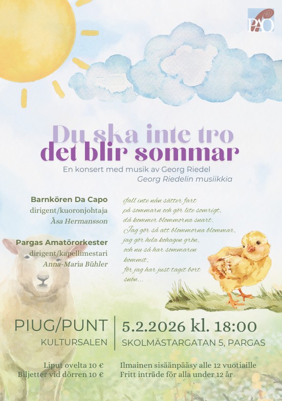 Affisch för konserten. En somrig bild och texten Du ska inte tro det blir sommar på mitten samt information om konserten